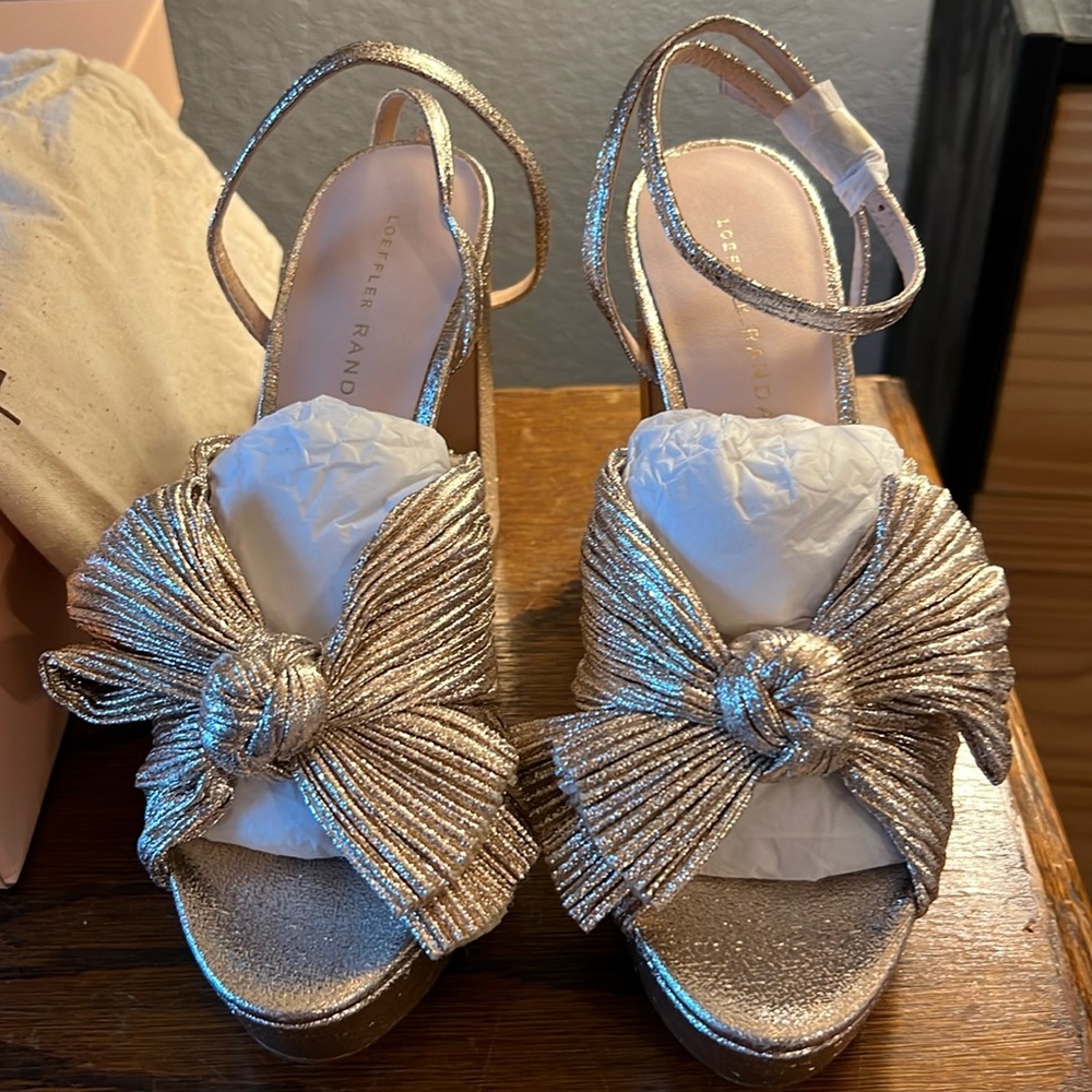 Natalia Pleated Platform High Block Heel Sandals